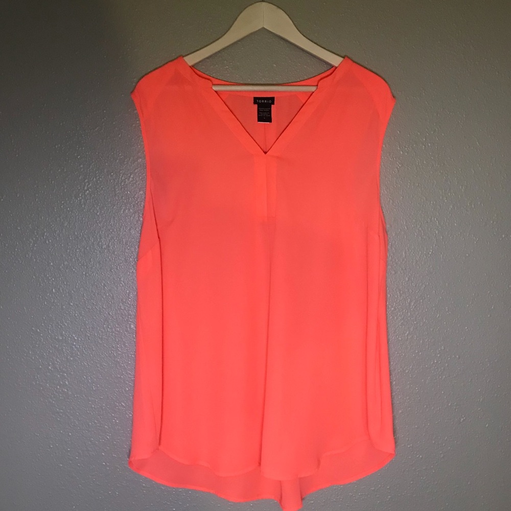 Torrid Orange Sleeveless Flowy Tank Top Sz 2X 2